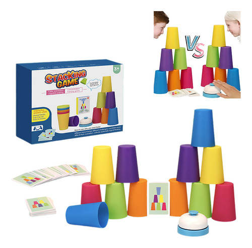 Juego De Mesa 2 Jugadores Taza Apilable Juegos Infantiles