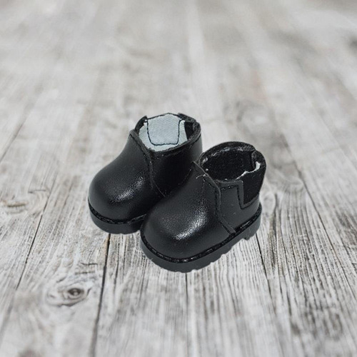 1 Pair Doll Shoes For 17cm Doll Scene Photo Prop Black