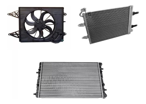 Imagen 1 de 6 de Radiador Condensador Y Electroventilador Gol Trend Fox Suran