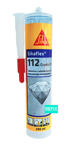 Sikaflex 112 Crystal Clear 290cc 100% Transparente Remanente