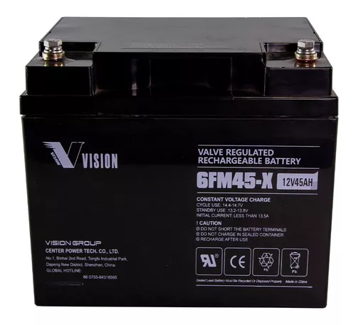 Batería Vision 12v 45ah Serie Fm Para Usar Con Panel Solar