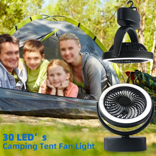 Ventilador De Camping Multifunción Negro