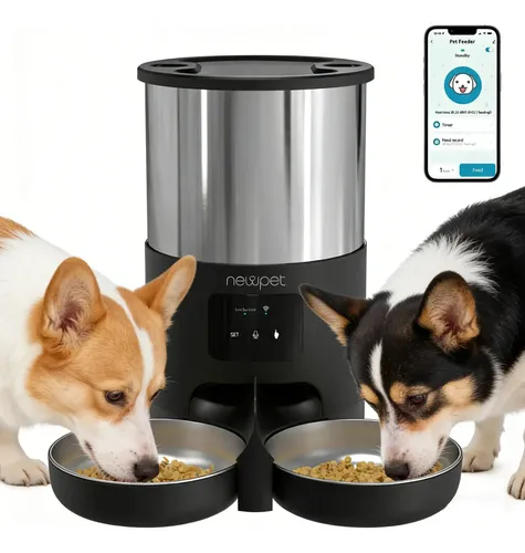 Newpet Dispensador Automático De Alimentos Para Cães Gato 5l