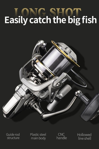 Reel Frontal Amberjack 9000 Freno 20kg Lance Mar Rio pesca costa 6 rulemanes
