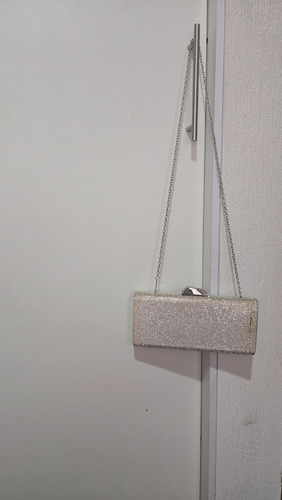 Bolsa Liz Mineli Sintética Con Asas Plata Plata Liso Piedras Plata (Usado)
