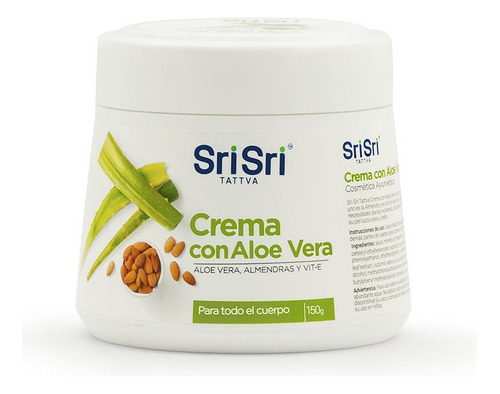 Crema Aloe Vera Y Aceite De Almendras Sri Sri Tattva X 150g