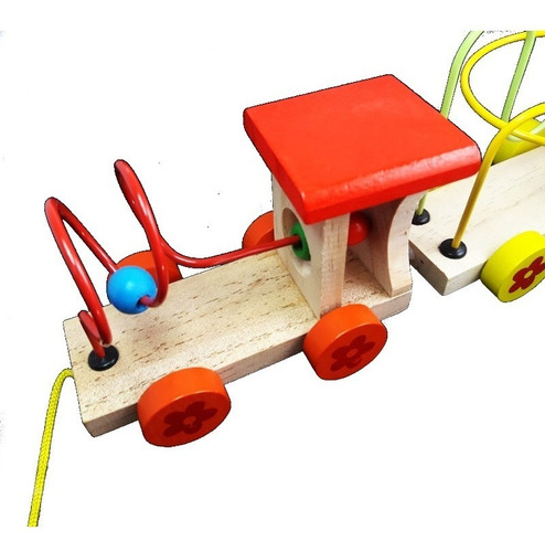 Tren De Madera Didactico Para Niños Gateo Coordinacion