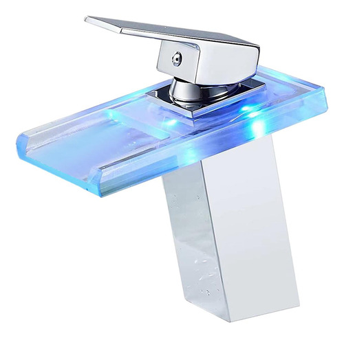 Grifo De Lavabo De Baño Led, De Vidrio Abierto Para