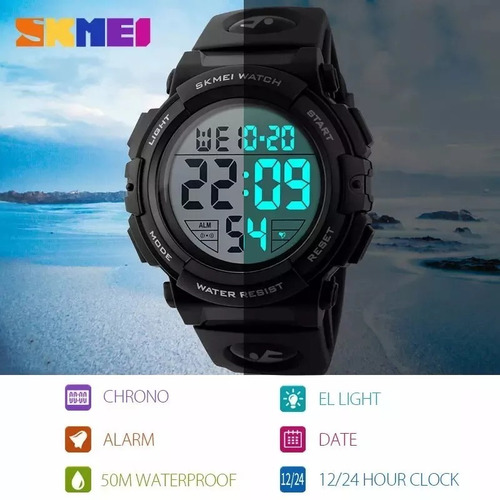 Relógio Masculino Digital Esportivo Prova D'água Skmei 1258