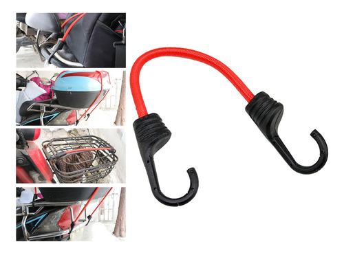 Cordão Elástico Para Bagagem De Bicicleta, Vermelho 30cm