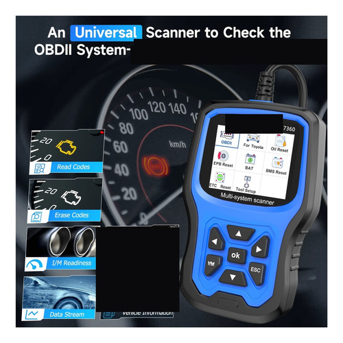 Lector De Códigos De Escáner Automotriz Obd2 Abs Epb Srs