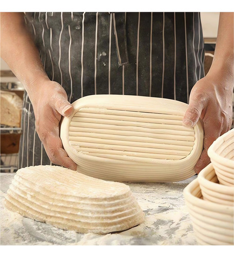 Cesta De Fermentación De Pan De Ratán Con Forma De D Europea