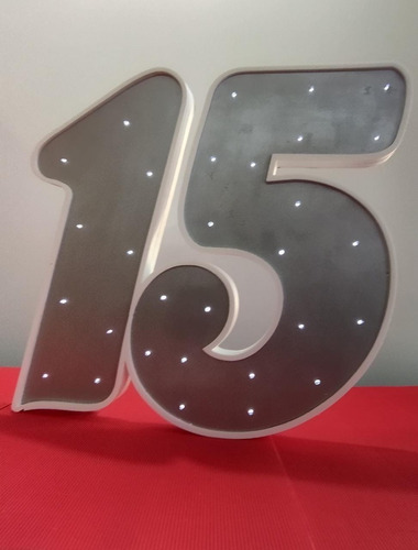 2 Letras O Numero De 70cm Alto Unido Con Led A Pilas