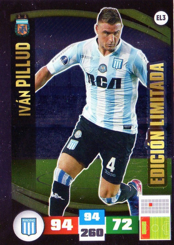 Futbol Arg. 2017, Adrenalyn N° 3 Pillud E. Limitada. Mira!!!