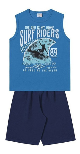  Conjunto Regata Infantil Azul Surf - Fakini For Fun