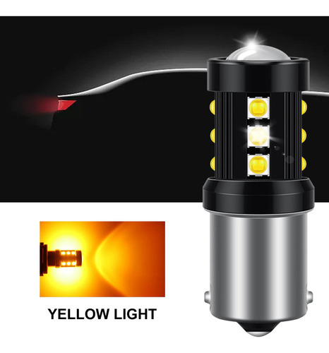 Bombilla Led Para Automóvil Luz Atrás Amarillo 1156 Ba15s