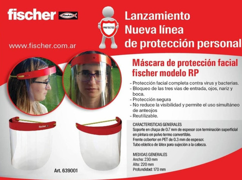 Imagen 1 de 2 de Mascara Protectora Facial Fischer (639001)                  