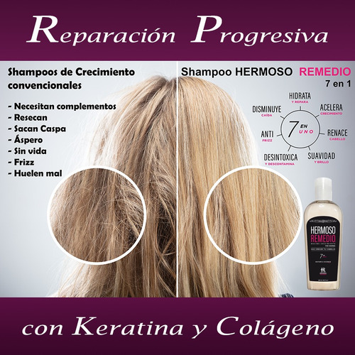 Imagen 6 de 9 de 3 Shampoo Anticaida Crecimiento Reparador Frizz Mujer 7 En 1