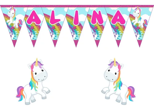 comprar Unicornio 1  Banderín Cartel, Personalizado Con 1 Nombre
