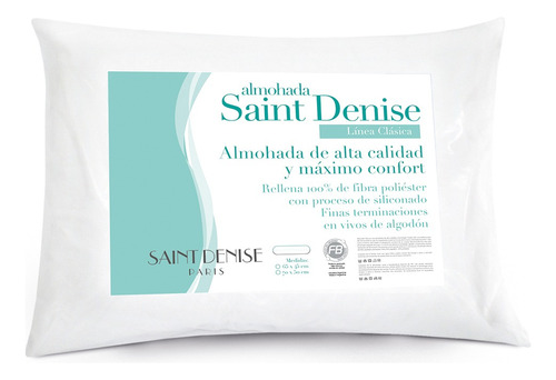 Almohada Clásica Con Relleno Siliconado 65x45cm Saint Denise