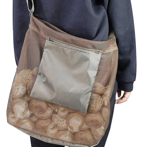 Bolsa De Forrajeo De Setas, Bolsa De Red De Malla, Marrón