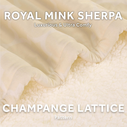 Manta Calefactada Sunbeam Royal Mink Sherpa Celosía Champán Celosía Champagne Nombre Del Diseño