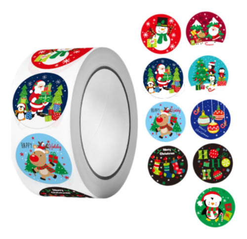 Rollo De Pegatinas Navideñas Para Sobres, Estilo B