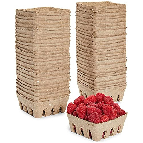 Juvale Pulp Fiber Berry Basket Para Frutas (1-2 Pinta, 4 X 4
