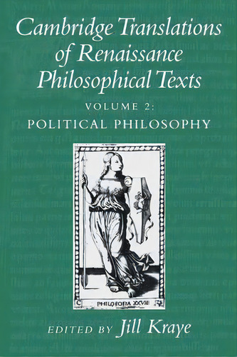 Cambridge Translations Of Renaissance Philosophical Texts, De Jill Kraye. Editorial Cambridge University Press, Tapa Blanda En Inglés