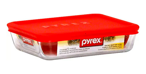 Recipiente De Vidrio Pyrex Horno Tapa Rectangular 750ml 3tzs