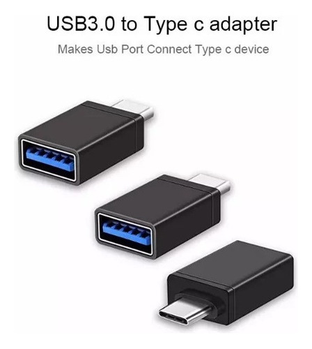 Adaptador Usb-c Macho A Usb3 Hembra Convertidor Usb Color Ne