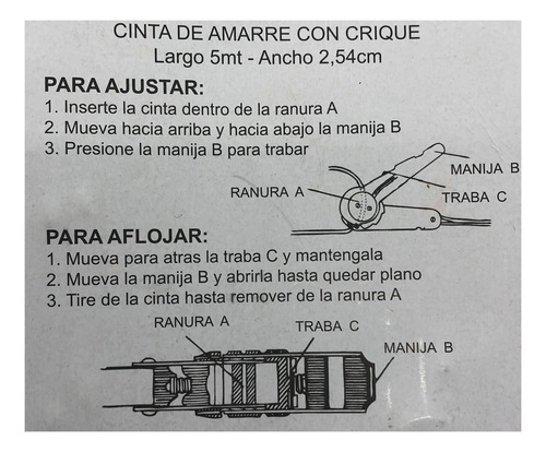 Imagen 3 de 6 de Cinta De Amarre Crique 2.5c X 5m Tension 227 Kl Iael Li-001
