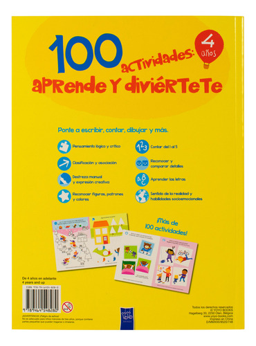 Libro Infantil Con 100 Actividades Para Aprender Y Divertirte 4 Años