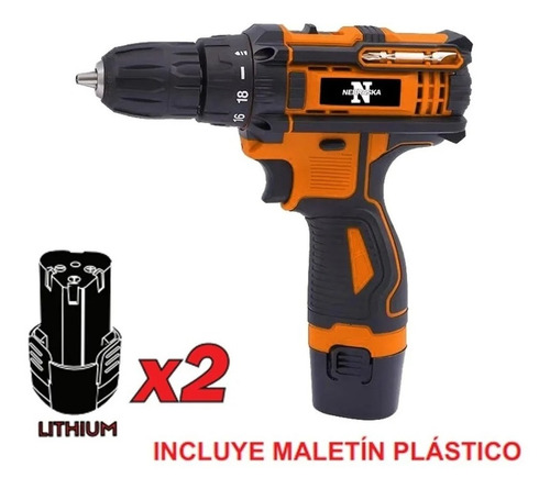 Imagen 1 de 3 de Tal Atornillador 12v Nebraska Nemebta612k 10mm 2 Bat Maletin
