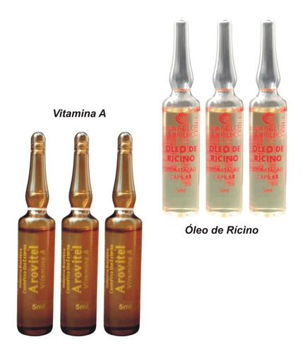 Arovitel Vitamína A E Óleo De Rícino 5ml (03un De Cada)