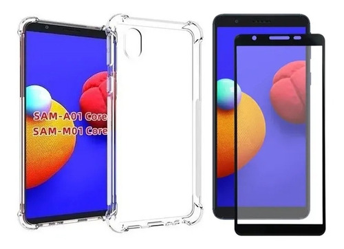 Capa Antichoque + Película Vidro 3d Para Samsung A01 Core