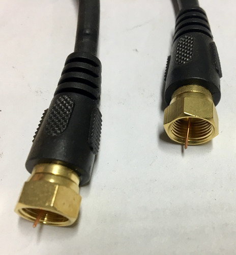Cable Coaxial Negro 1 Mt 2 Conectores F-81 Cb-sc903-3fp Tv 