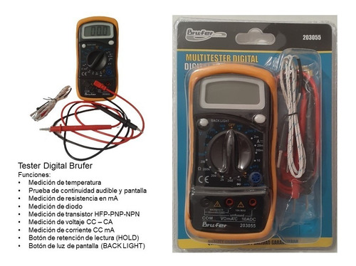 Tester Multímetro Digital Con Termopar Sensor Temperatura
