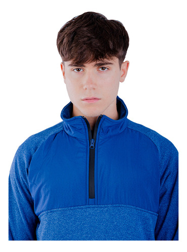 Buzo Fleece Azul Melange Aire Libre
