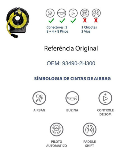 Hyundai I30 2009 2010 2011 2012 Cinta Airbag Bocina