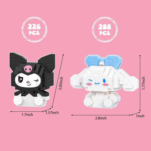 Kawaii Mini Building Blocks, 8 Piezas Lindas Figuras De Anim