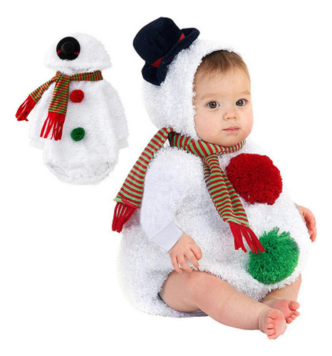 Mono Navideño De Cosplay Con Muñeco De Nieve Para Niños Y Ni Color Blanco