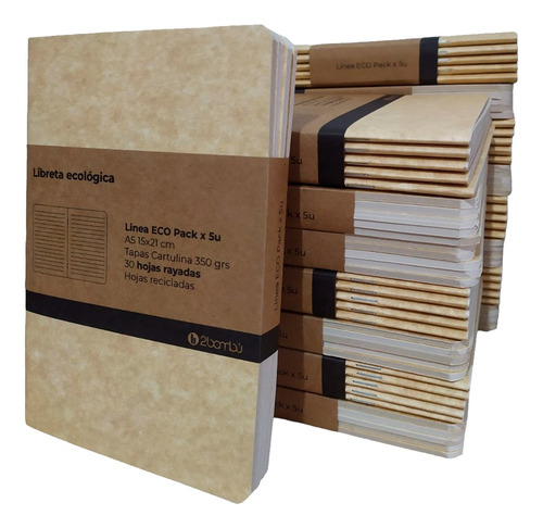 Libreta Ecológica A5 Pack X 5 Unidades