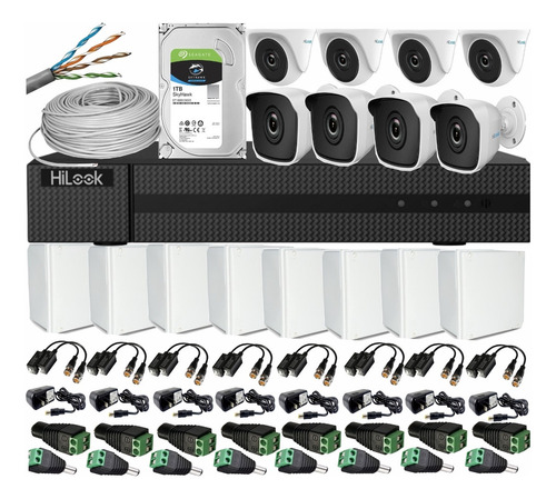 Kit Dvr 1080p 16ch Hilook +8cámaras 1080p Seguridad+obsequio