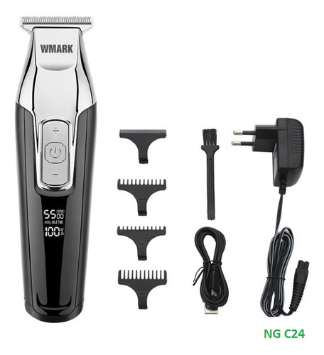 Maq.corte Prof.wmark Ng 2042 + Acab. C24 + Shaver 996 Preta