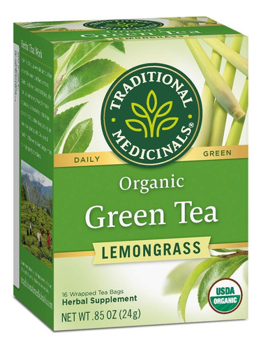 Green Tea Lemongrass Te Verde Hierba Limón 16 Sobres Se