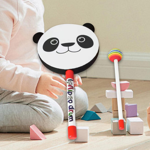Tambor De Mano De Madera Para Niños, Juguete Musical Con