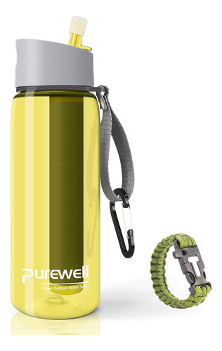 Purewell Botella De Agua Filtrada Sin Bpa Con Filtro Integra