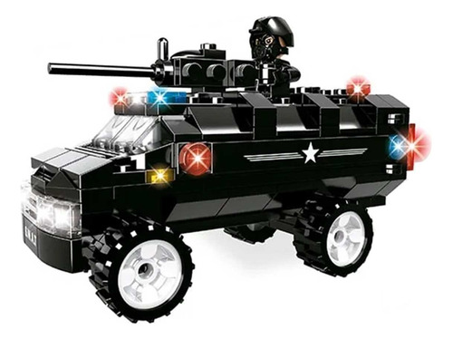 Carro Polícia Blindado Tático Swat 182 Peças Compatível Lego