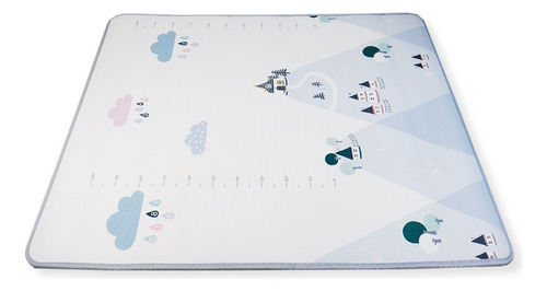 Tapete Xpe Bebé Para Gatear Con Dibujos Animados 180x150cm Dz38/b Montañas C/ Casitas